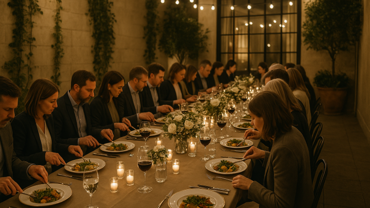 precio catering para 20 personas en evento elegante