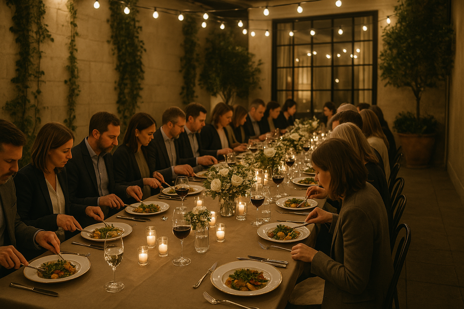 precio catering para 20 personas en evento elegante