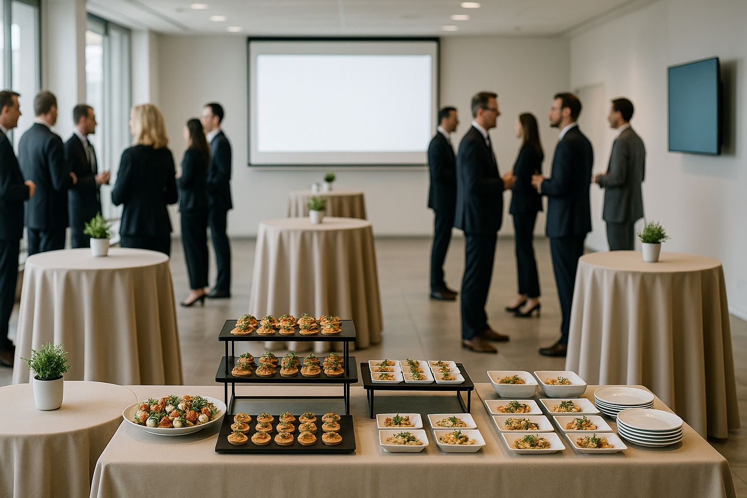 evento corporativo con catering profesional de alta calidad