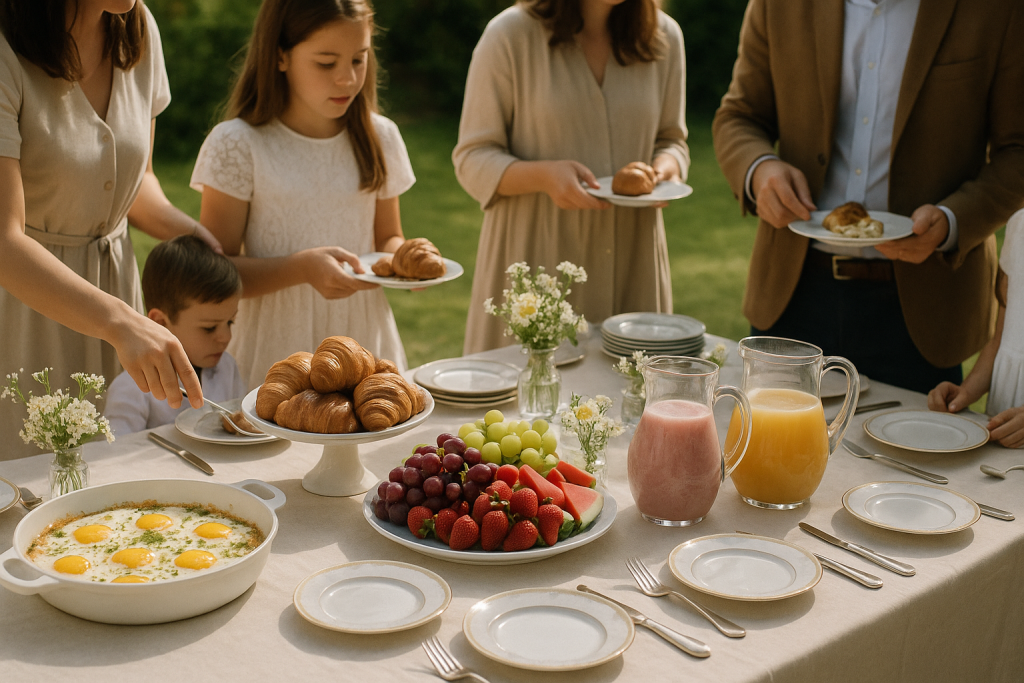 brunch familiar para comunión con catering completo

