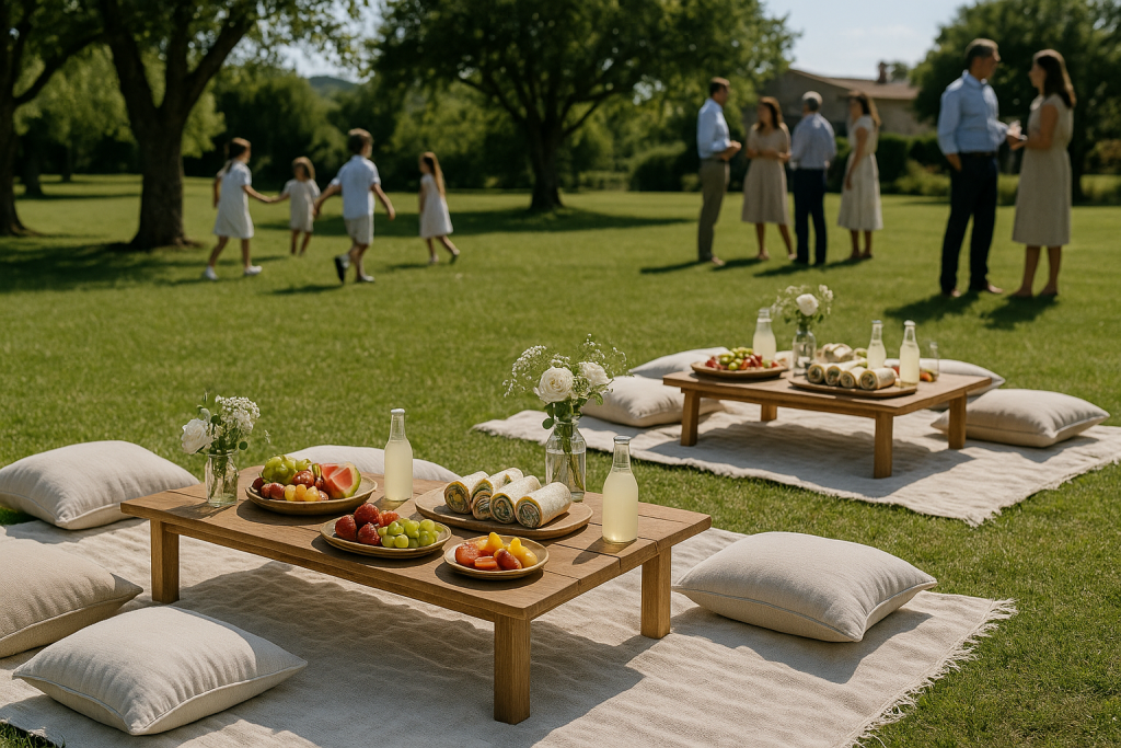 comunión tipo picnic elegante con catering saludable

