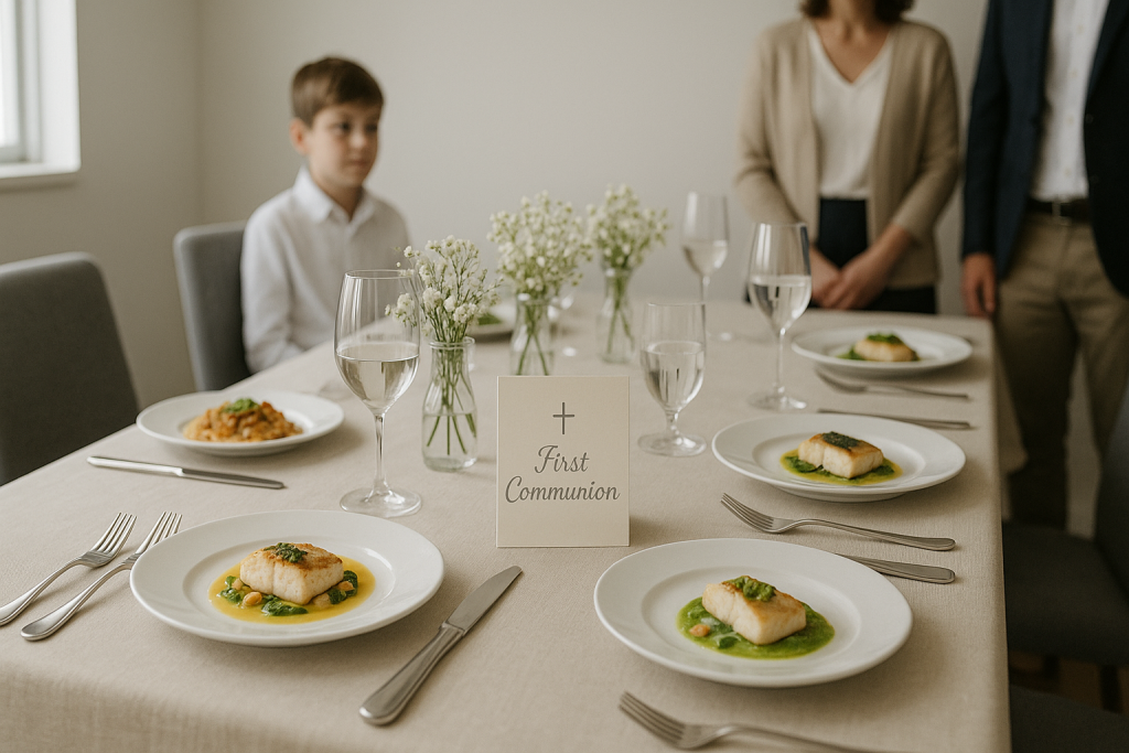 comunión adolescente con zona chill y juegos modernos