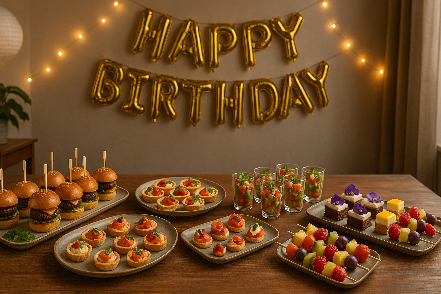 comida para cumpleaños en casa bandejas gourmet sin complicaciones