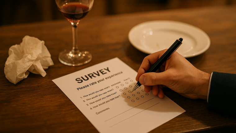 encuesta para evaluar la satisfacción en un evento de catering